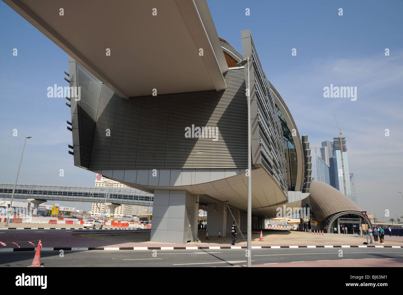 Stazione della metropolitana a Dubai, Emirati Arabi Uniti Foto Stock