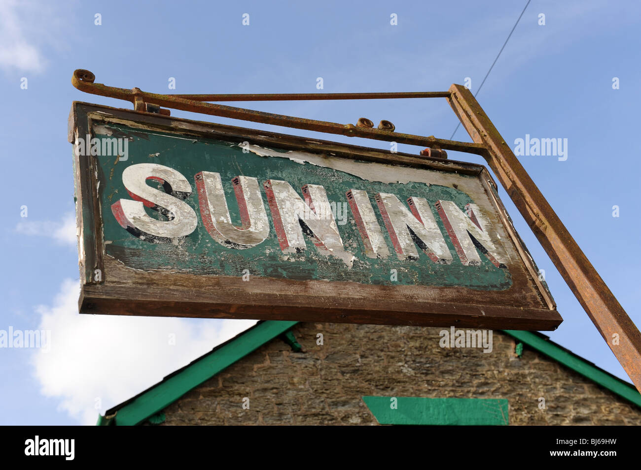 Sun Inn pub segno a Leintwardine Herefordshire England Regno Unito Foto Stock