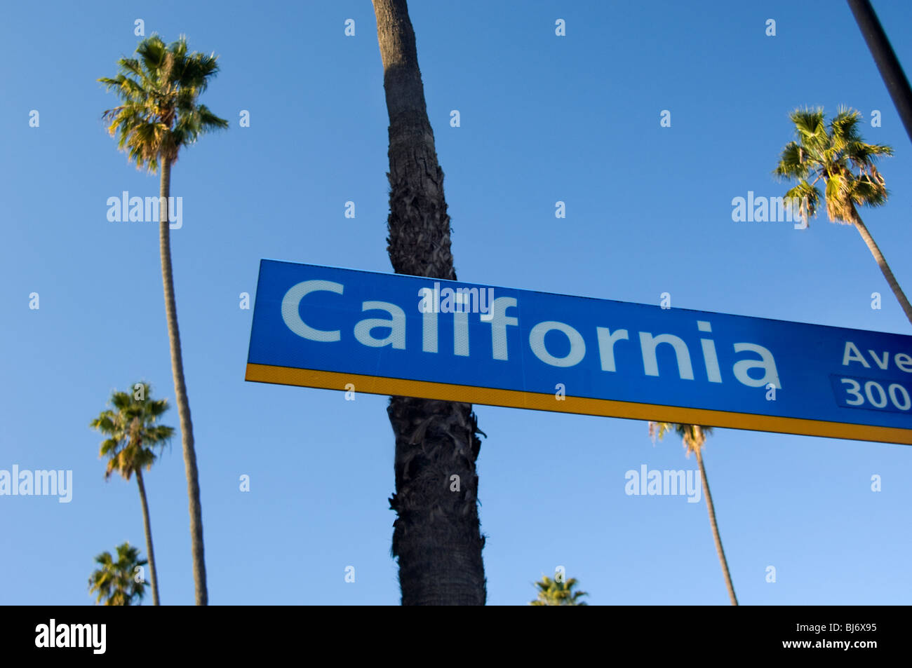 California Ave. strada segno in Santa Monica, CA Foto Stock