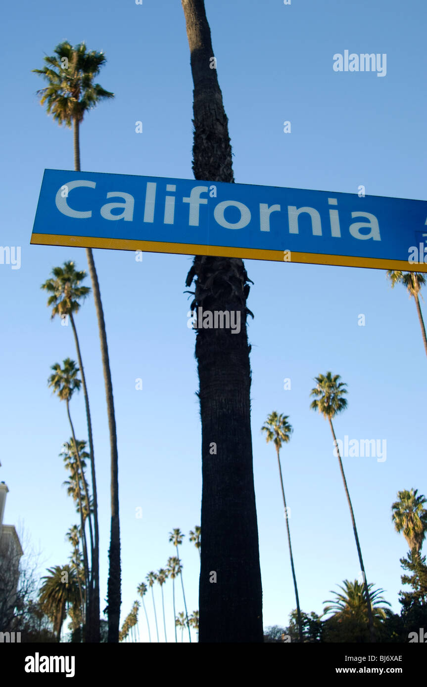 California Ave. strada segno di Santa Monica Foto Stock