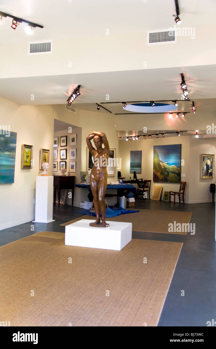 Galleria d'arte in California. La figura della donna. Foto Stock