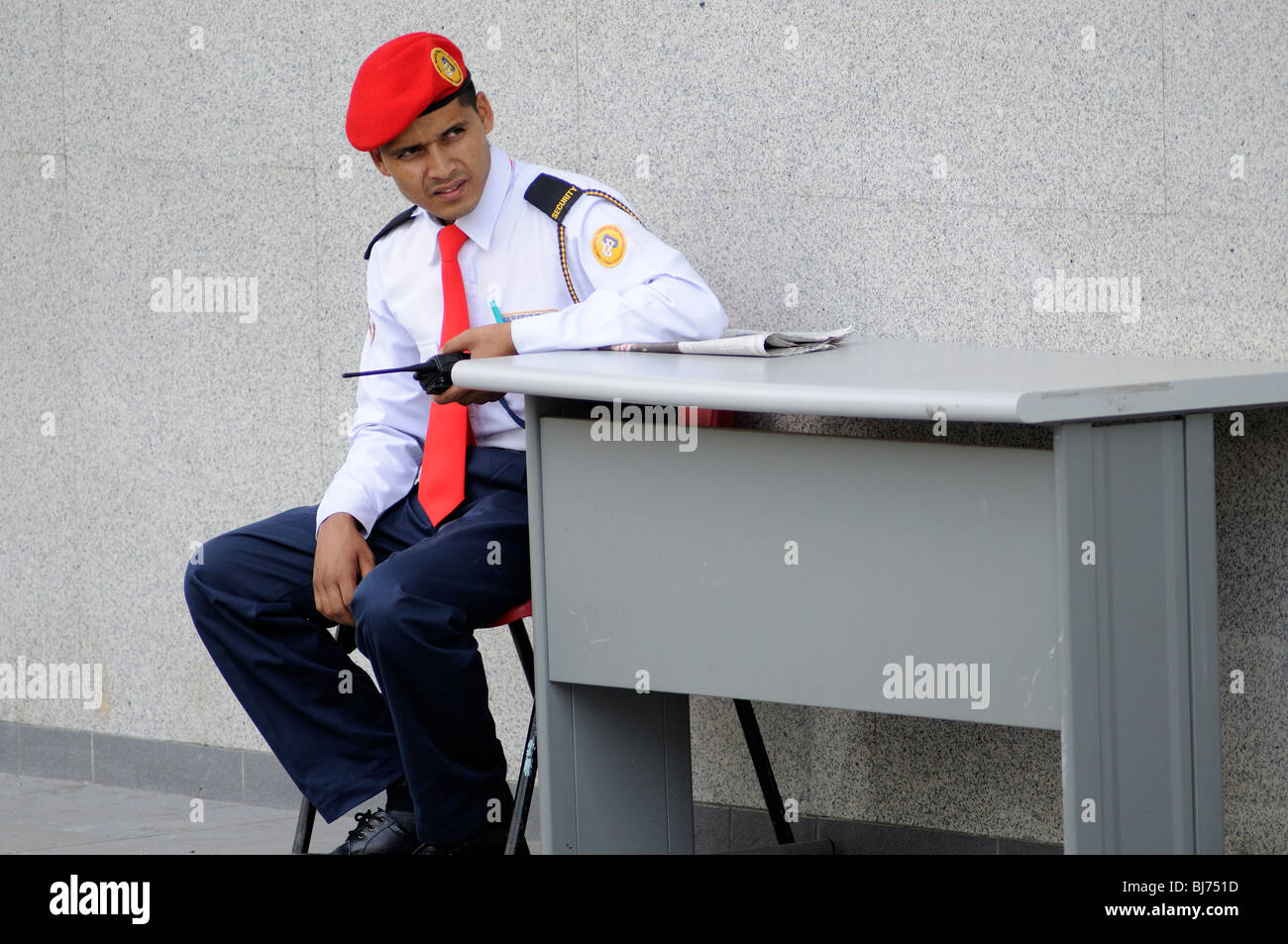 La guardia di sicurezza, Kuala Lumpur, Malesia Foto Stock