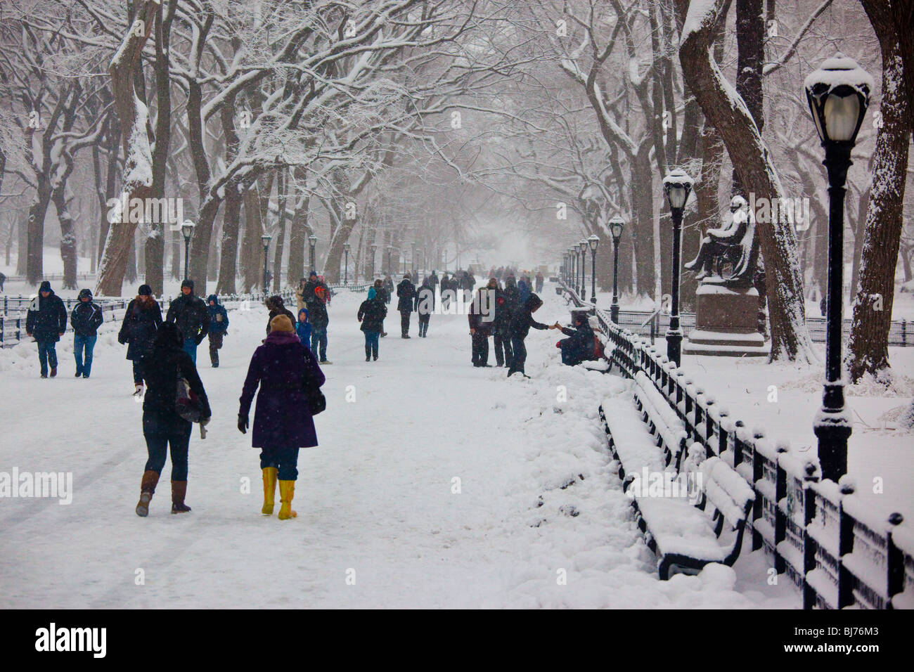 Passeggiata letteraria nel Central Park di New York City Foto Stock