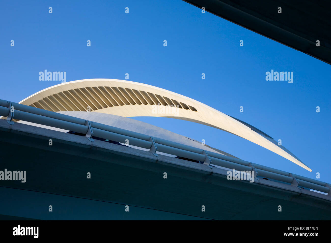 Valencia, Comunidad Valenciana, Spagna. Dettaglio del Palacio de las Artes Reina Sofia, Ciudad de las Artes y las Ciencias. Foto Stock