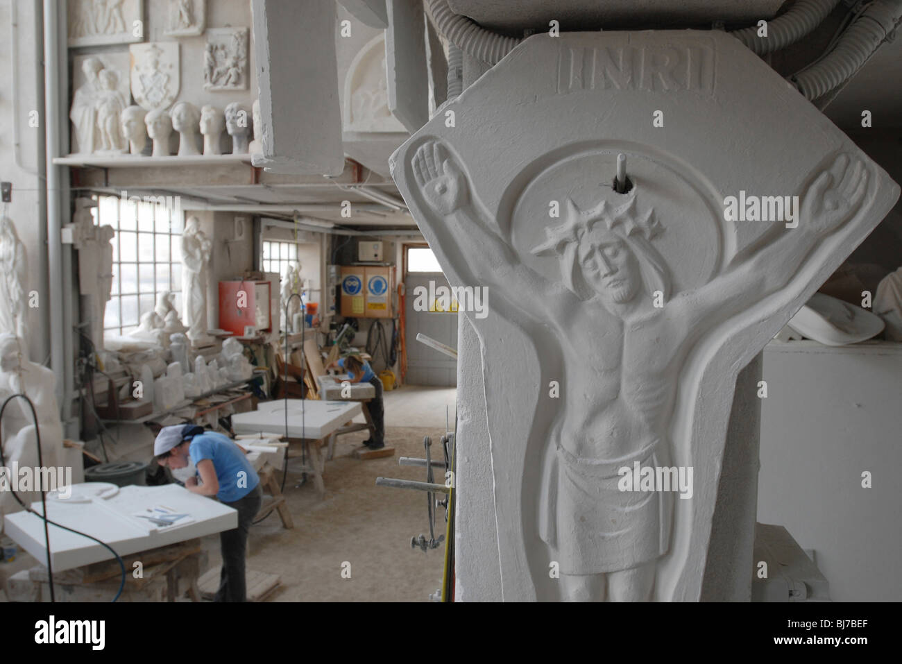 Workshop di marmo, Lasa, Italia Foto Stock