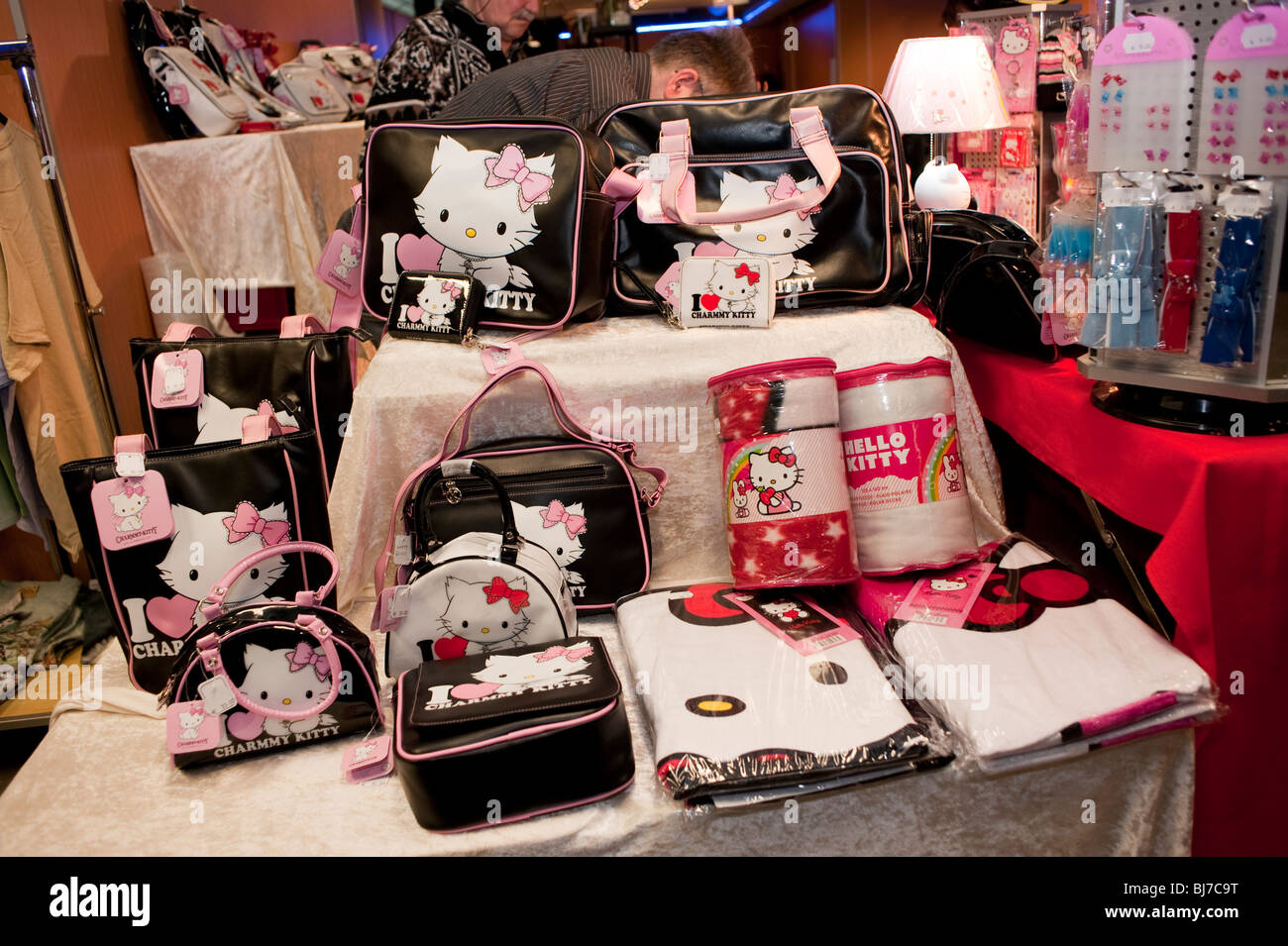 Parigi, Francia, Salone del gatto pedigree francese, Salone del commercio, Merchandise 'Hello Kitty' in vendita, esposizione di foire Foto Stock