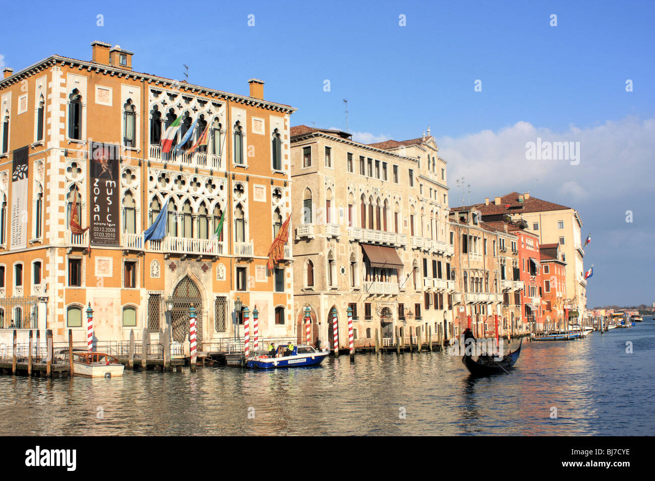 Palazzo Cavalli-Franchetti presso il Grand Canal, Venezia, Italia Home l'Istituto Veneto di Scienze, Lettere ed Arti. Foto Stock