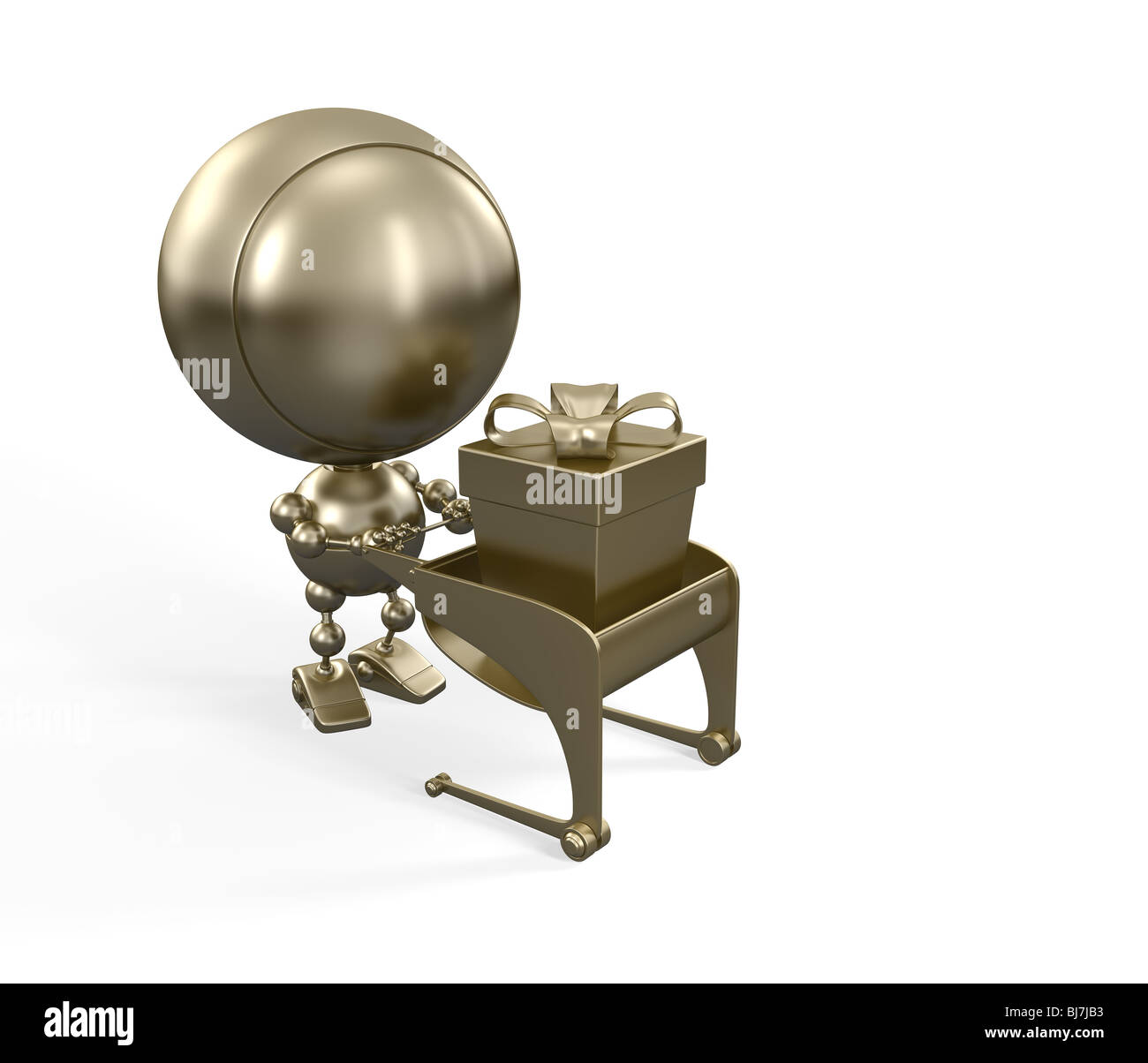 Oro Shopping figurine con dono Foto Stock