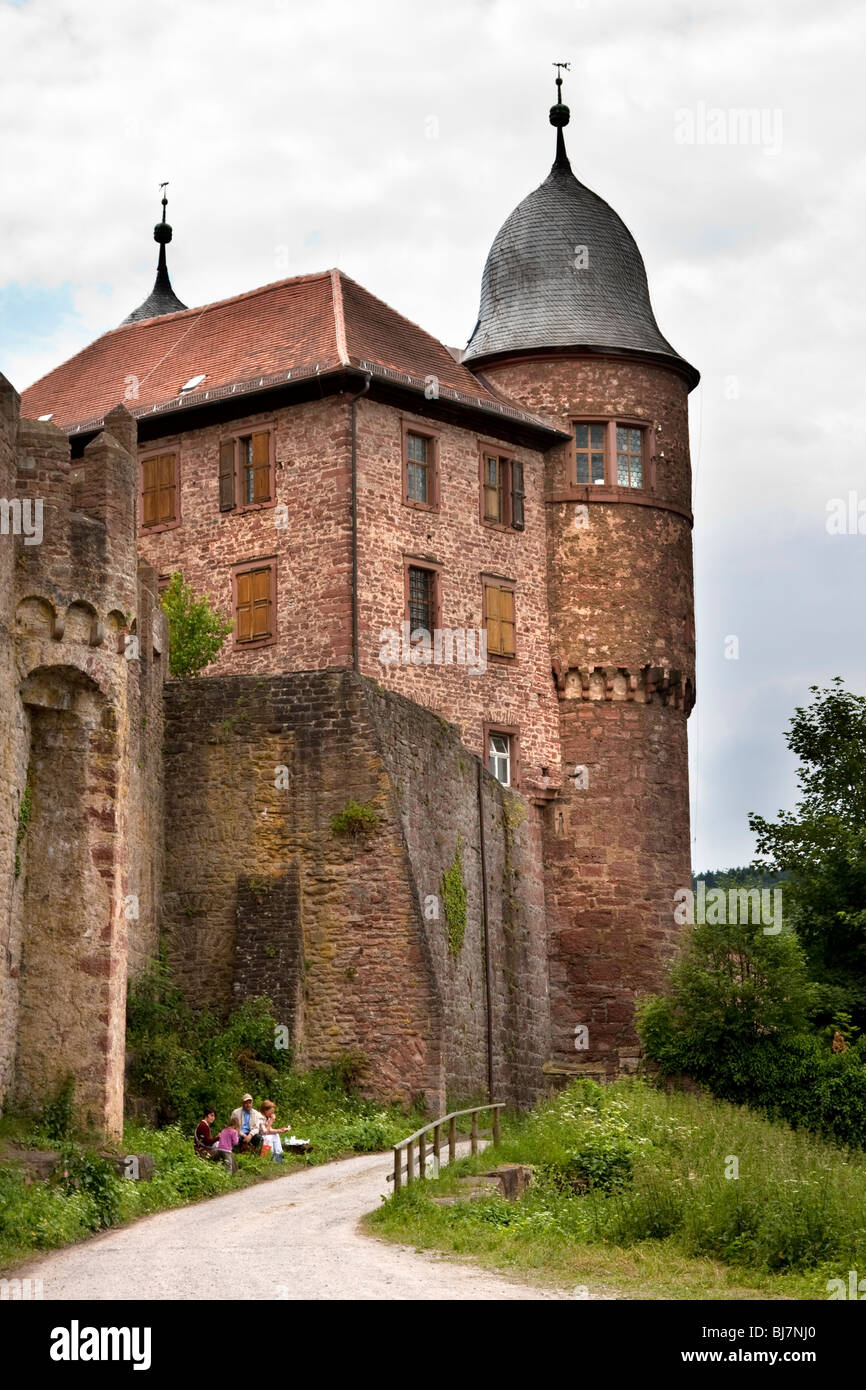Castello con cupole, Wertheim, Baden-Württemberg, Germania Foto Stock
