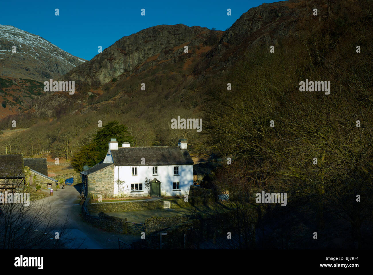 Yew Tree Farm vicino a Coniston, una volta di proprietà di Beatrix Potter, Parco Nazionale del Distretto dei Laghi, Cumbria, England Regno Unito Foto Stock
