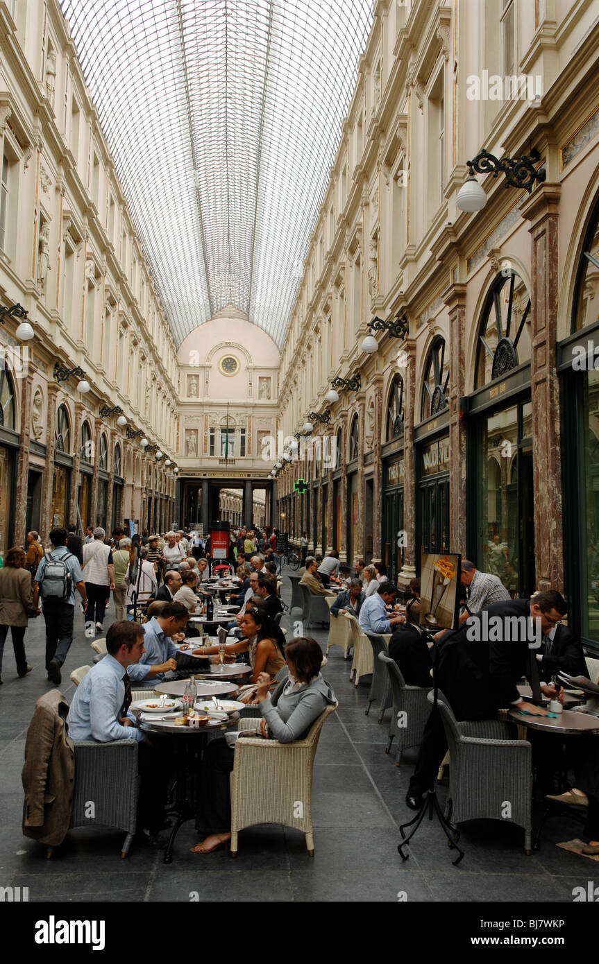 Galeries Royales St Hubert, Bruxelles, Belgio Foto Stock