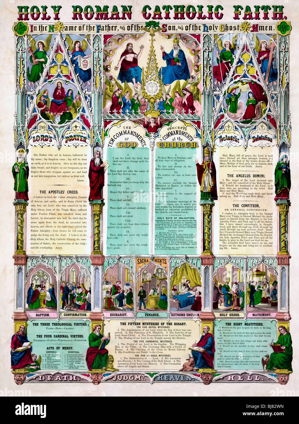 La santa fede cattolico romana poster Foto Stock