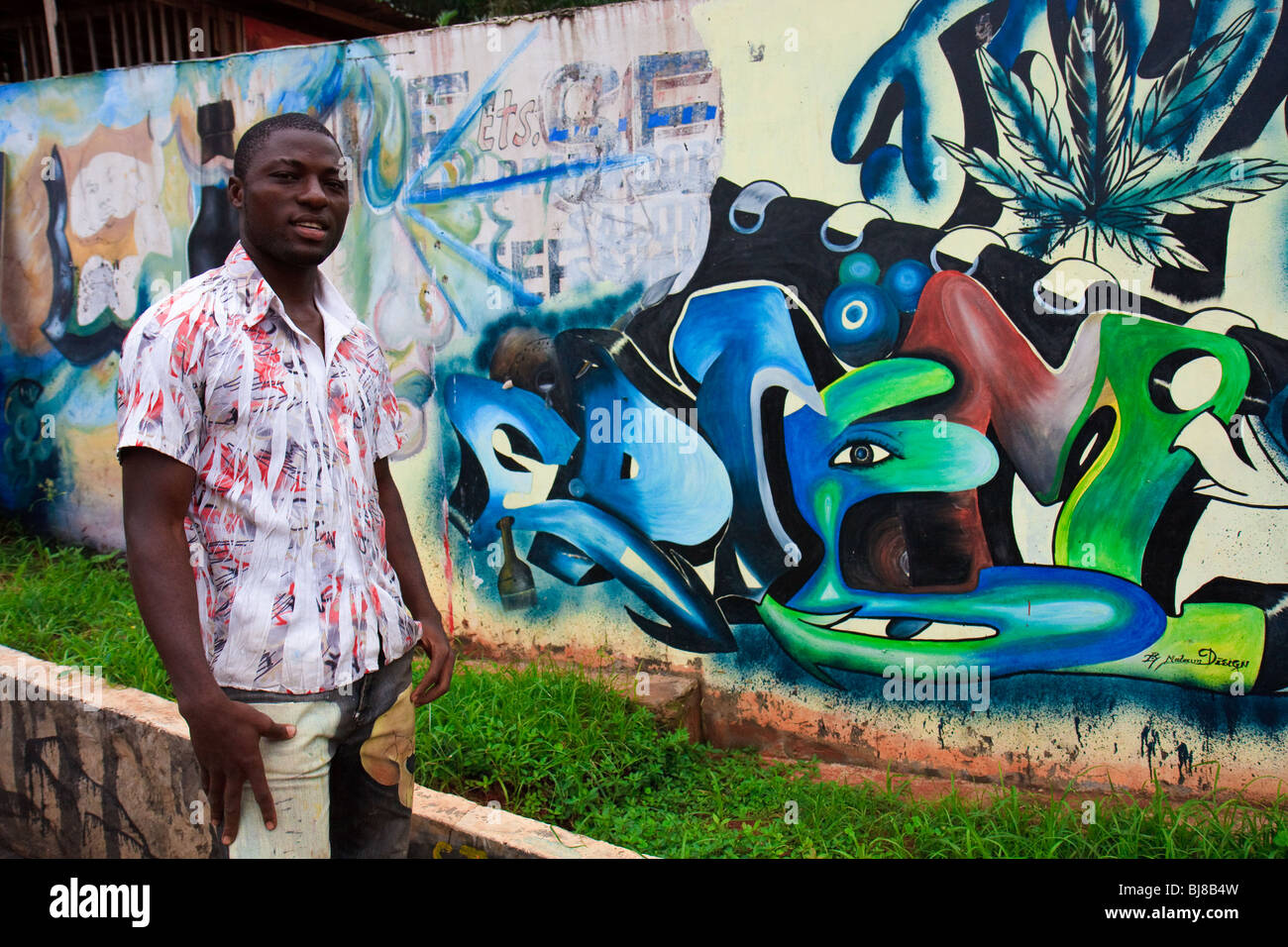 Africa Arte Dipinti del Camerun StreetsYaounde Foto Stock