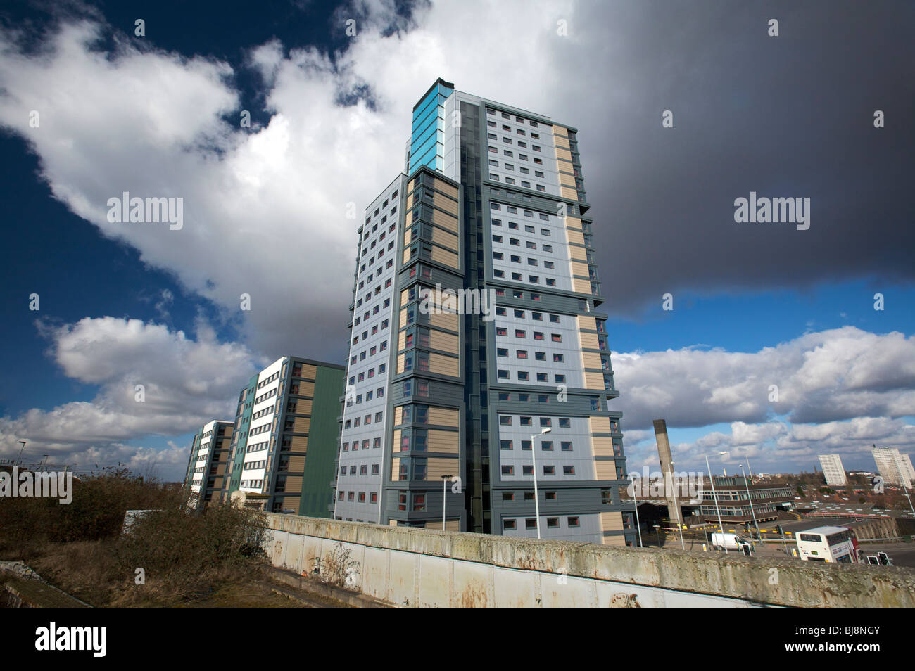 Victoria Hall Student Accommodation Wolverhampton University europa il più alto edificio modulare Foto Stock