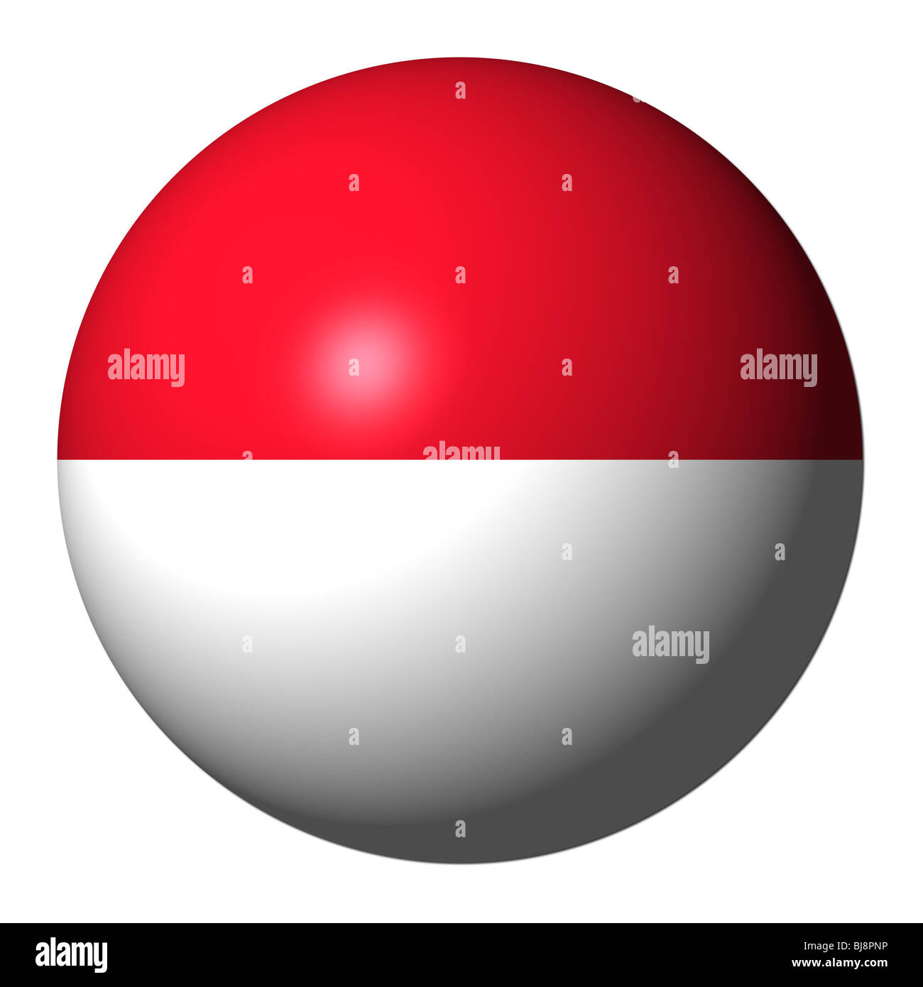 Bandiera dell'Indonesia sfera isolato su bianco illustrazione Foto Stock Bandiera dell'Indonesia sfera isolato su bianco illustrazione Foto Stock