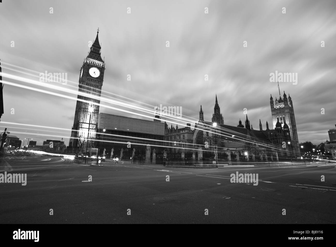 In bianco e nero la Casa del Parlamento Foto Stock