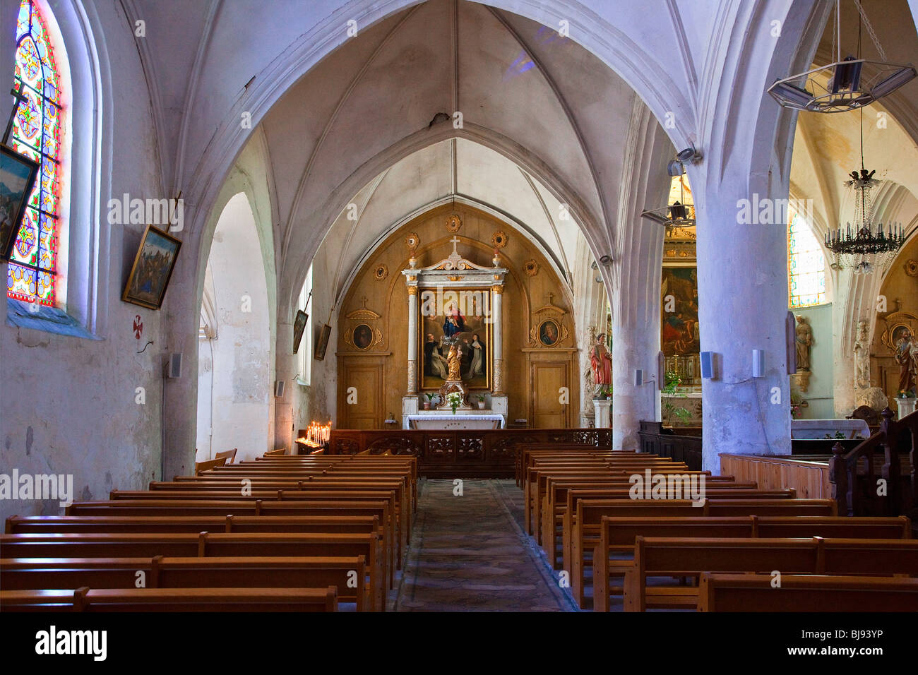 Chiesa di ARS EN RE VILLAGE, ILE DE RE Foto Stock