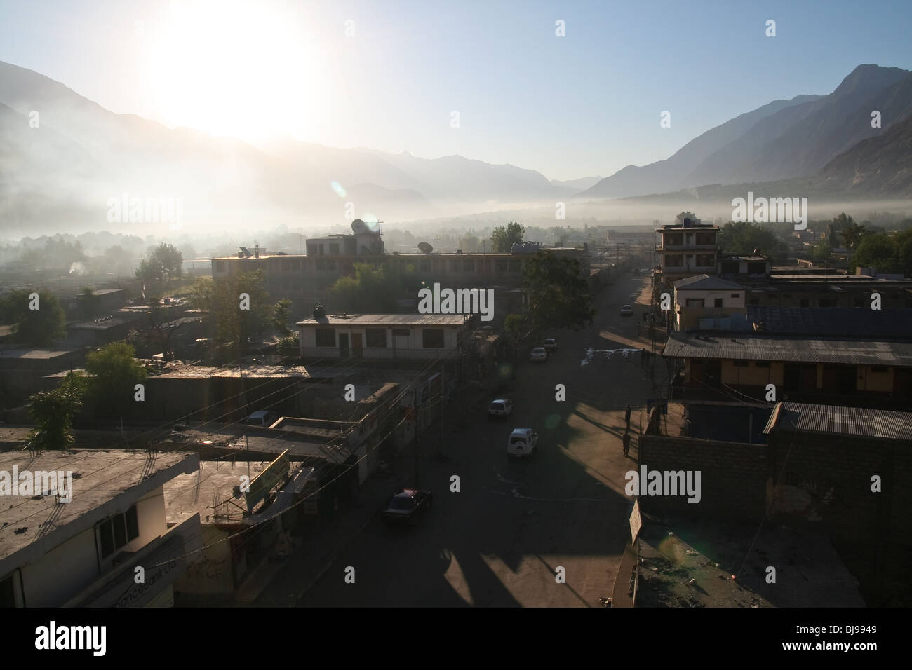 Gilgit Baltistan Karakoram Pakistan Dawn Valley Foto Stock