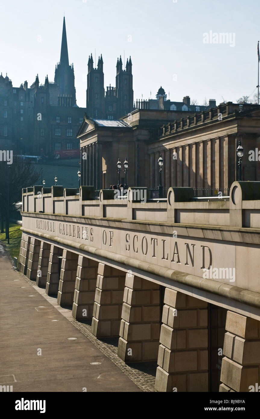 dh National Galleries of Scotland PRINCES ST GARDENS EDINBURGH Scottish National Gallery of Scotland gallerie d'arte ingresso Princes Street Gardens Foto Stock