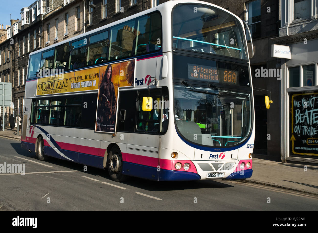 Trasporto dh EDINBURGH Primo autobus doubledecker bus route 86A Foto Stock