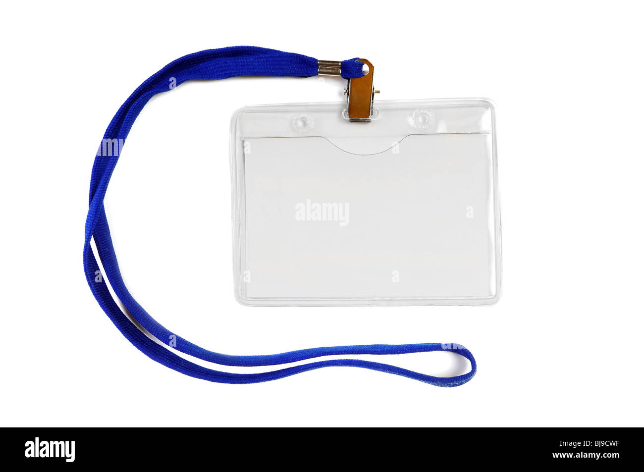 Vuoto badge aziendali isolati su bianco Foto Stock
