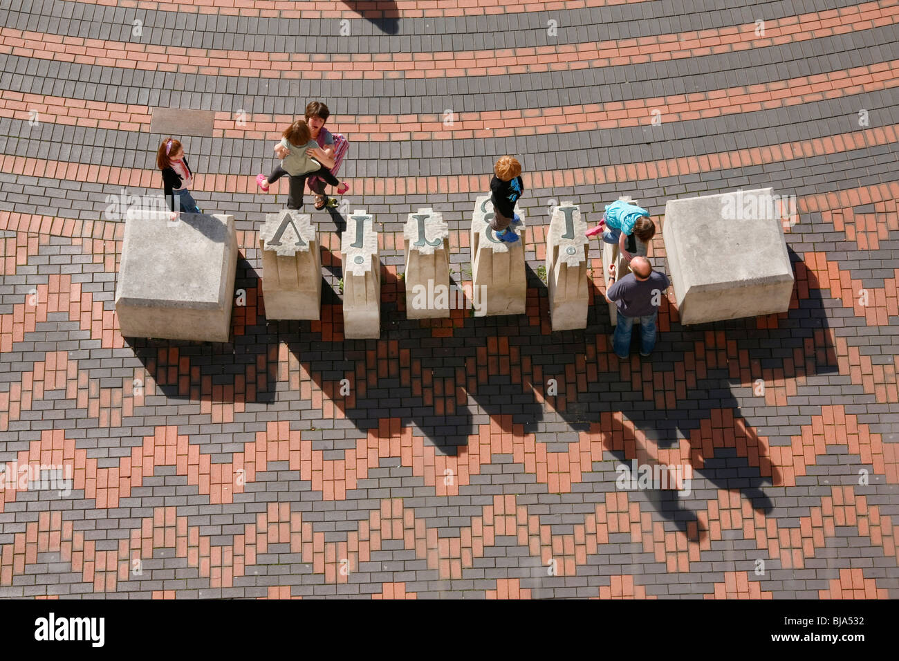 Baskerville font in Centenary Square, Birmingham, West Midlands. Foto Stock