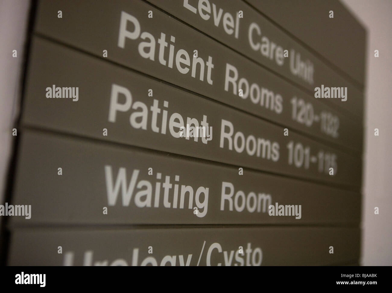 Un recente ha chiuso ospedale negli Stati Uniti con il digital signage e apparecchiature mediche. Foto Stock