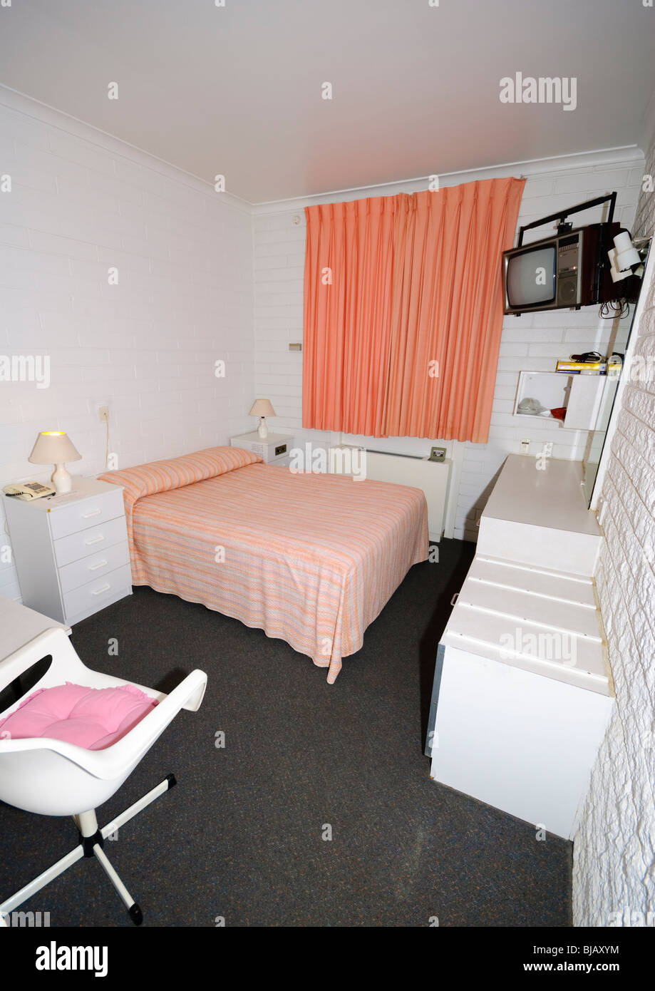 Interno del budget motel stanza in Australia Foto Stock