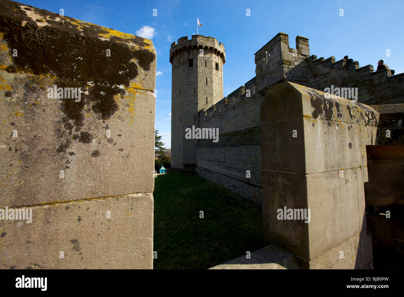 Ragazzi torre presso il castello di Warwick nel Regno Unito costruito nel 1395 e in piedi 39m alto Foto Stock