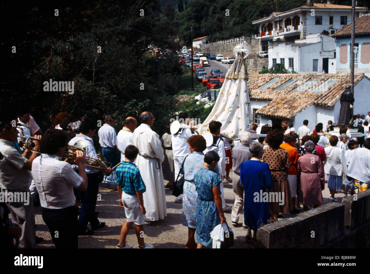Asturie spagna processione della Vergine Maria - Festival Foto Stock