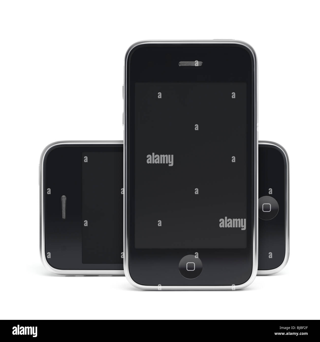 Due Apple iPhone 3GS 3G Smartphone con schermo chiaro isolati su sfondo  bianco Foto stock - Alamy