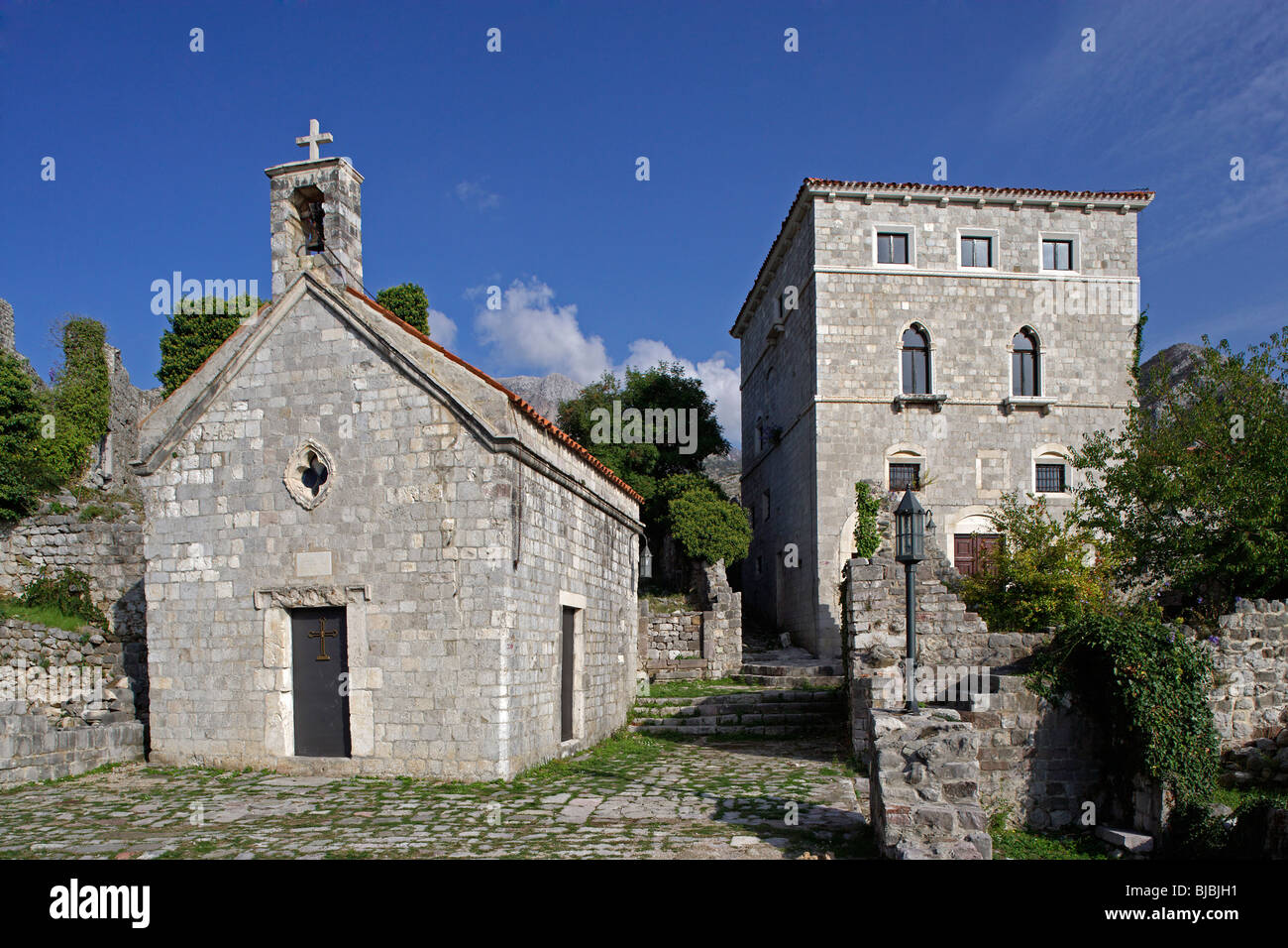 Bar,Old Bar village,rovine,la chiesa di St Jovan,Montenegro Foto Stock