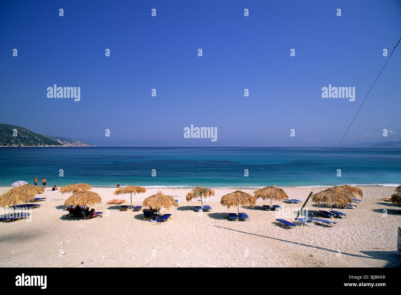 Grecia, Isole Ionie, Cefalonia, spiaggia di Agia Kiriaki Foto Stock