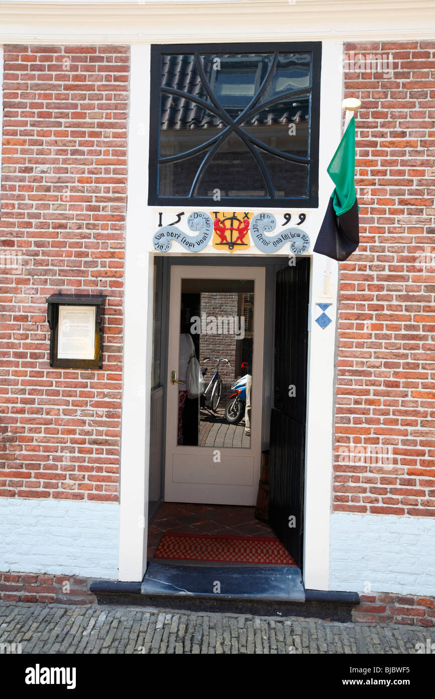 Casa Tradizionale ingresso, Isola di Texel, Olanda Foto Stock