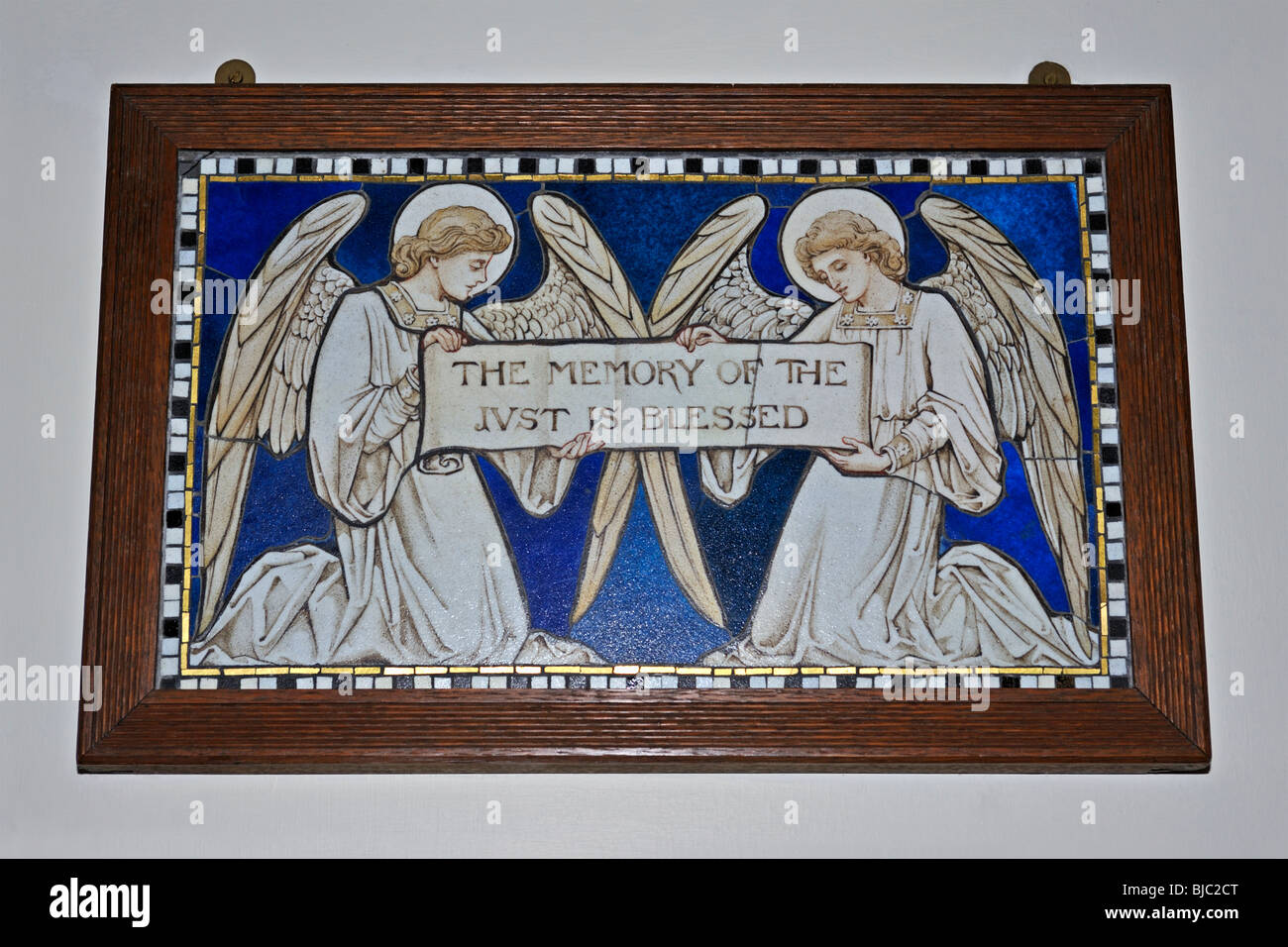 Ceramica lapide. Chiesa di Santa Maria, Threlkeld, Parco Nazionale del Distretto dei Laghi, Cumbria, England, Regno Unito, Europa. Foto Stock