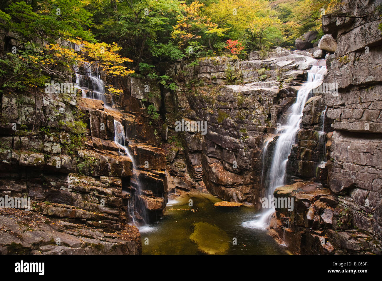 Twin cascate, Corea del Sud Foto Stock