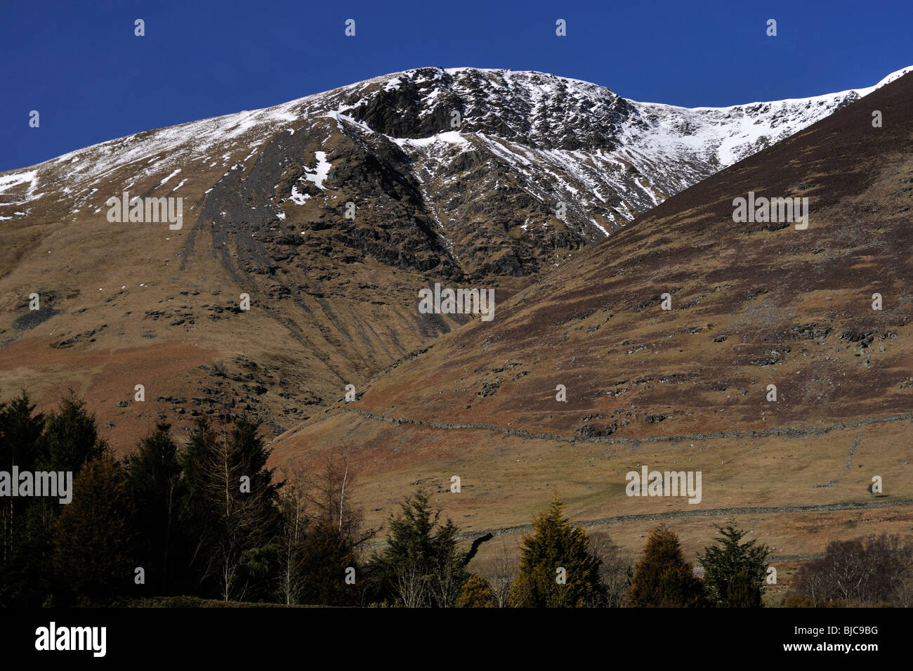 Blease cadde, Blencathra, da Threlkeld. Parco Nazionale del Distretto dei Laghi, Cumbria, England, Regno Unito, Europa. Foto Stock