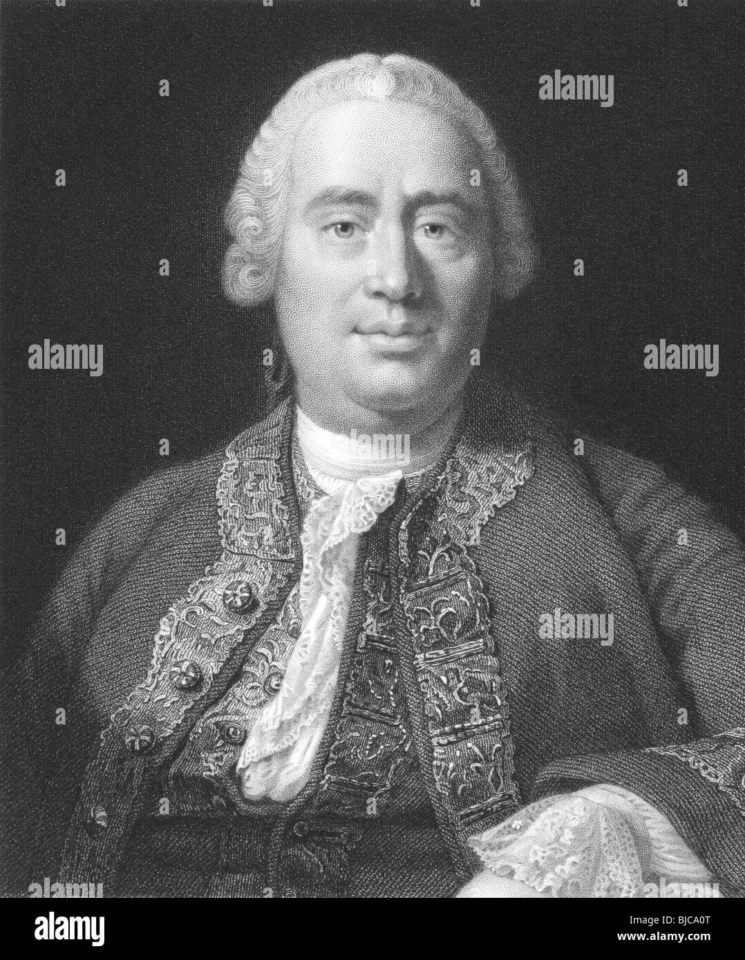 David Hume (1711-1776) su incisione dal 1800s.filosofo scozzese, economista, storico. Foto Stock