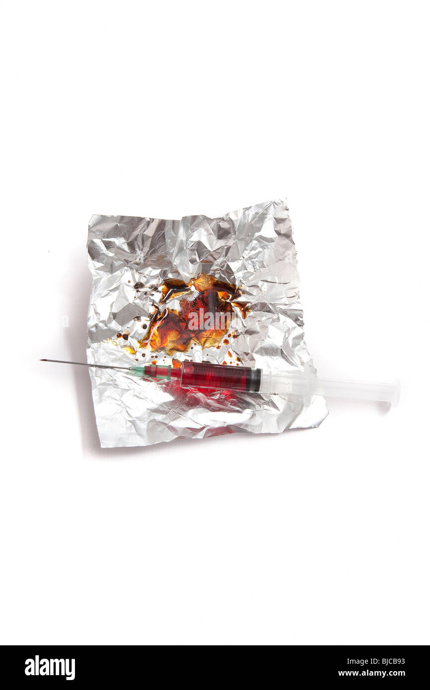 Drug paraphernalia attrezzature prodotti o materiali e le droghe illecite Foto Stock