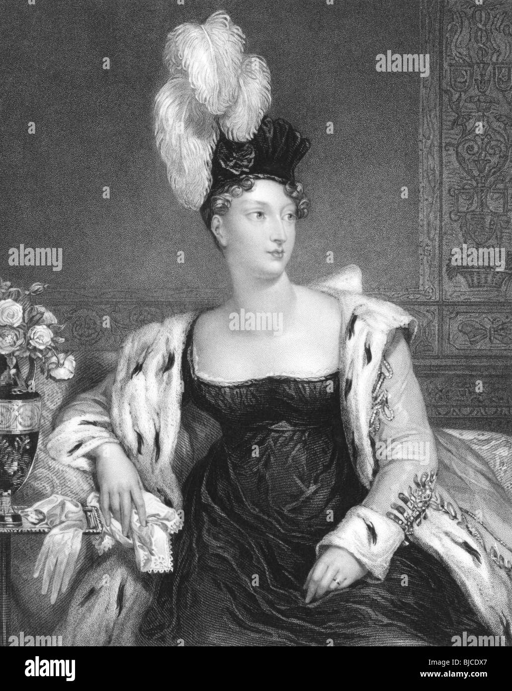 Princess Charlotte Augusta del Galles (1796-1817) su incisione dal 1800s. Foto Stock