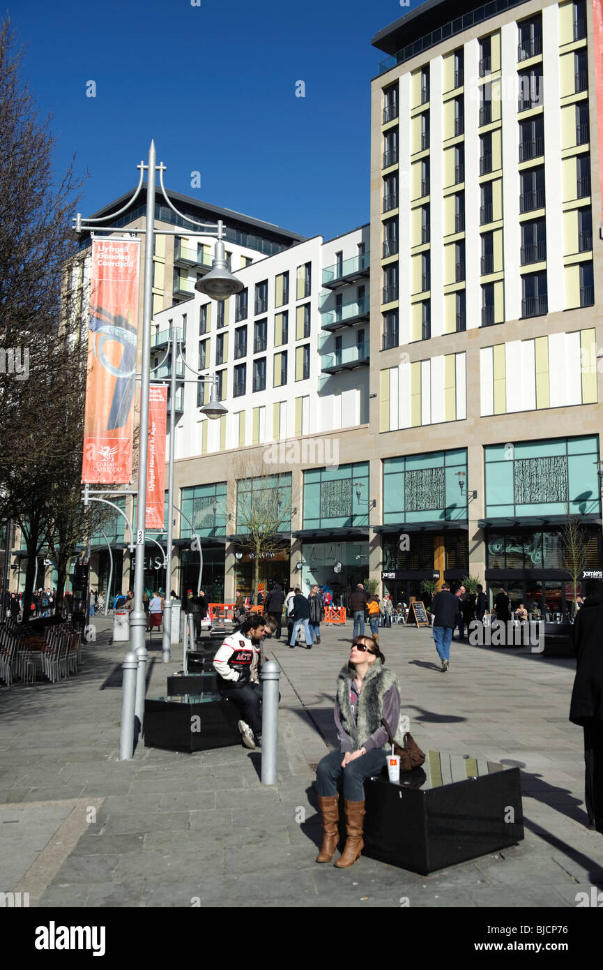 Saint Davids 2 nuovo centro commerciale lo sviluppo in Cardiff Wales UK Foto Stock