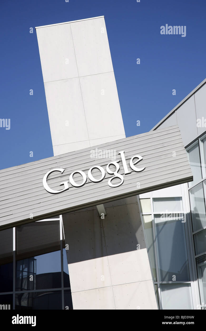 La sede centrale di Google a Mountain View, Silicon Valley, California, America, STATI UNITI D'AMERICA Foto Stock