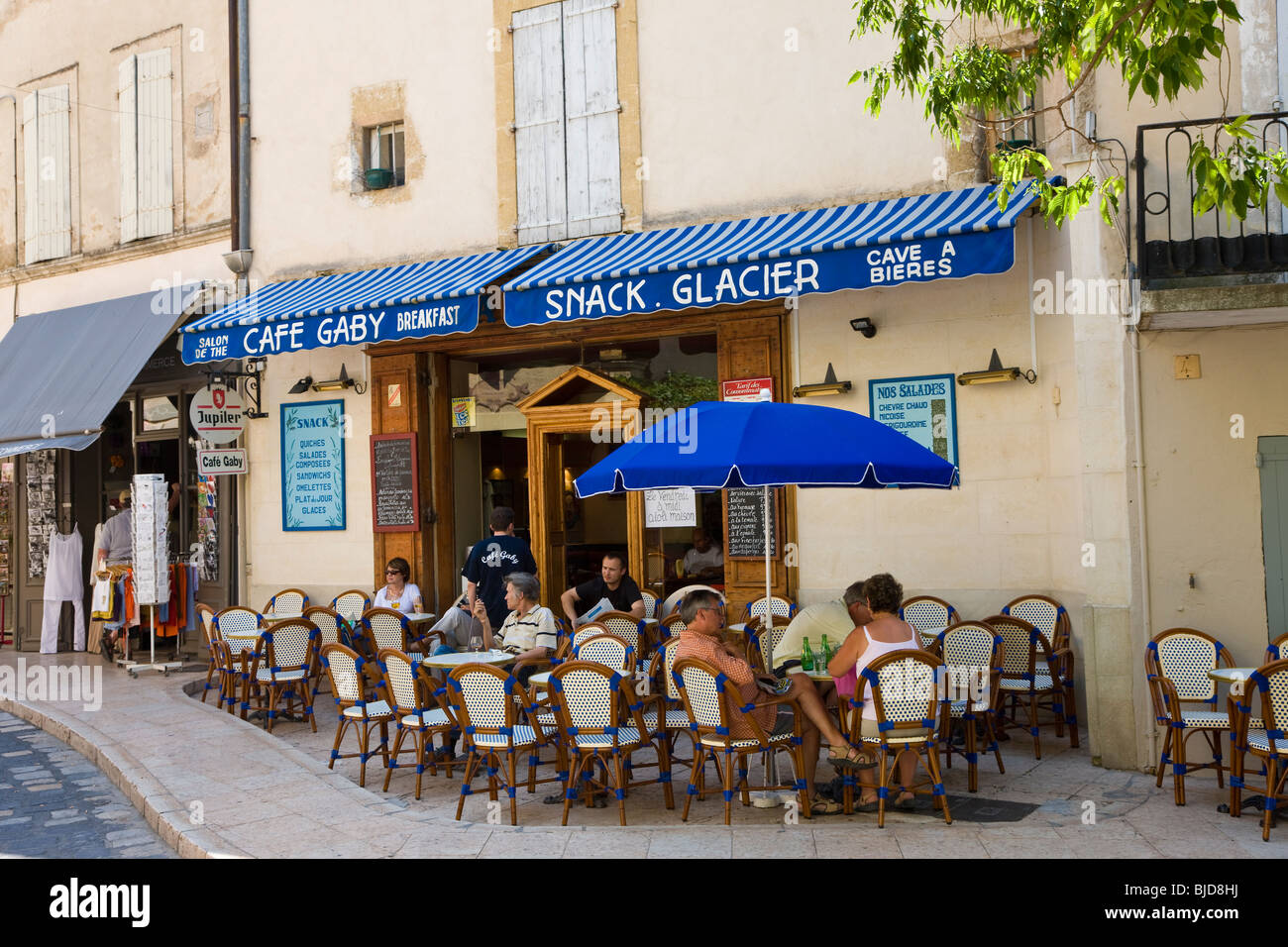 Cafe, Lourmain, Provenza, Francia Foto Stock