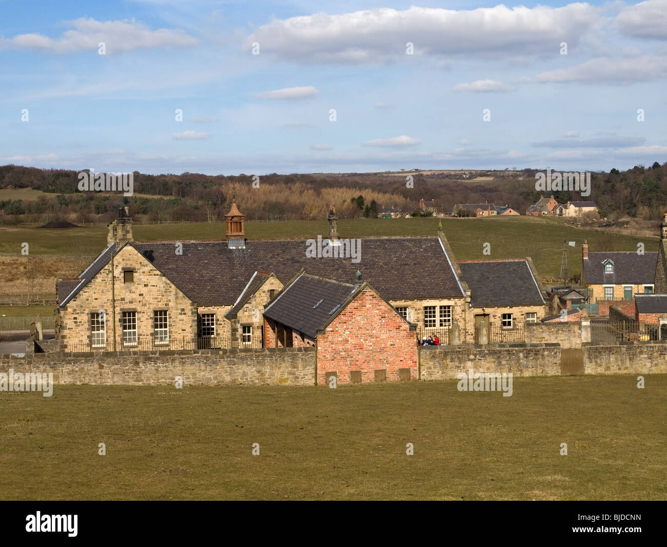 Il ricostruito Beamish Board School a Beamish Open Air Museum County Durham Regno Unito Inghilterra Foto Stock