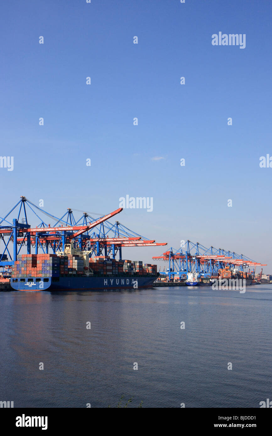 Container terminal Altenwerder, Amburgo, Germania Foto Stock