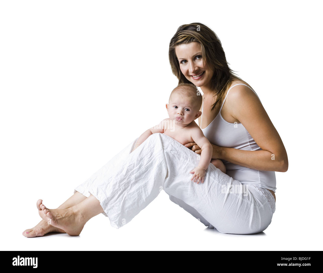Donna e bambino. Foto Stock