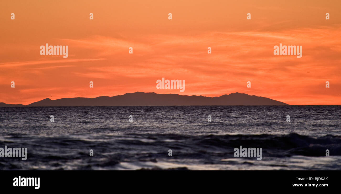 Isola Catalina stagliano contro il tramonto Foto Stock