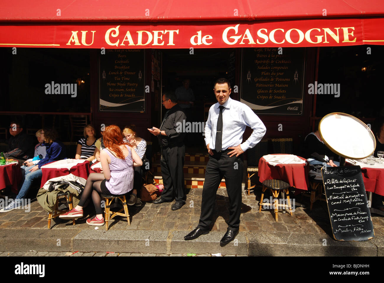 Ristorante Au Cadet de Gascogne, Place du Tertre a Montmartre Parigi Francia Foto Stock