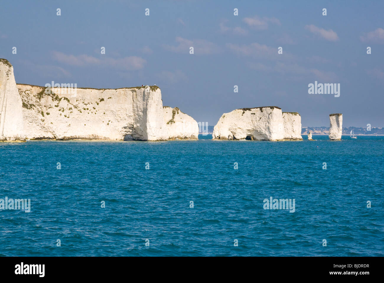 Vecchio Harry rocce dal mare, Dorset England Regno Unito Foto Stock
