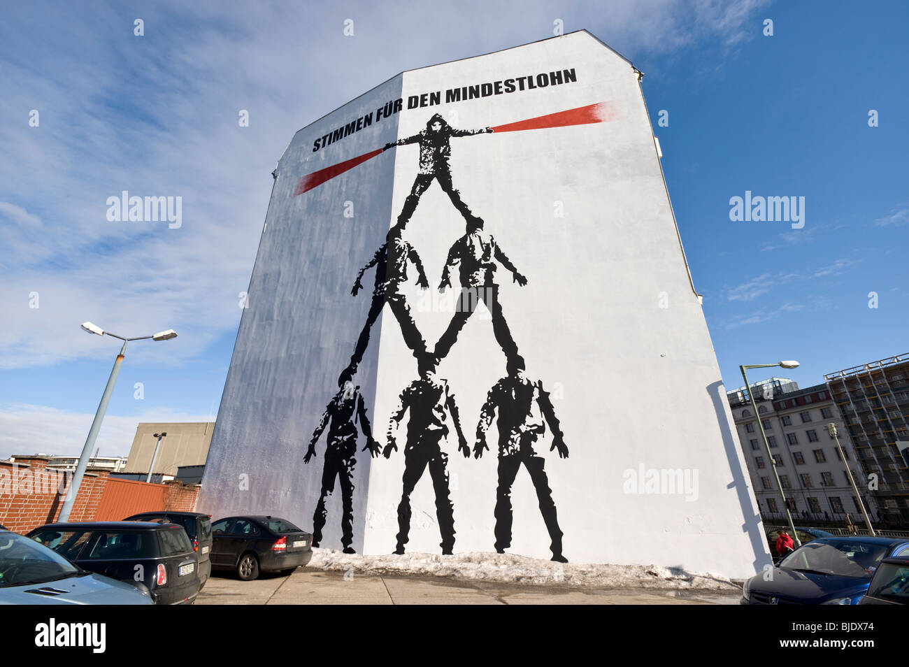 Murale di Victor cenere sulla Schiffbauerdamm, Berlino, Germania, Europa Foto Stock
